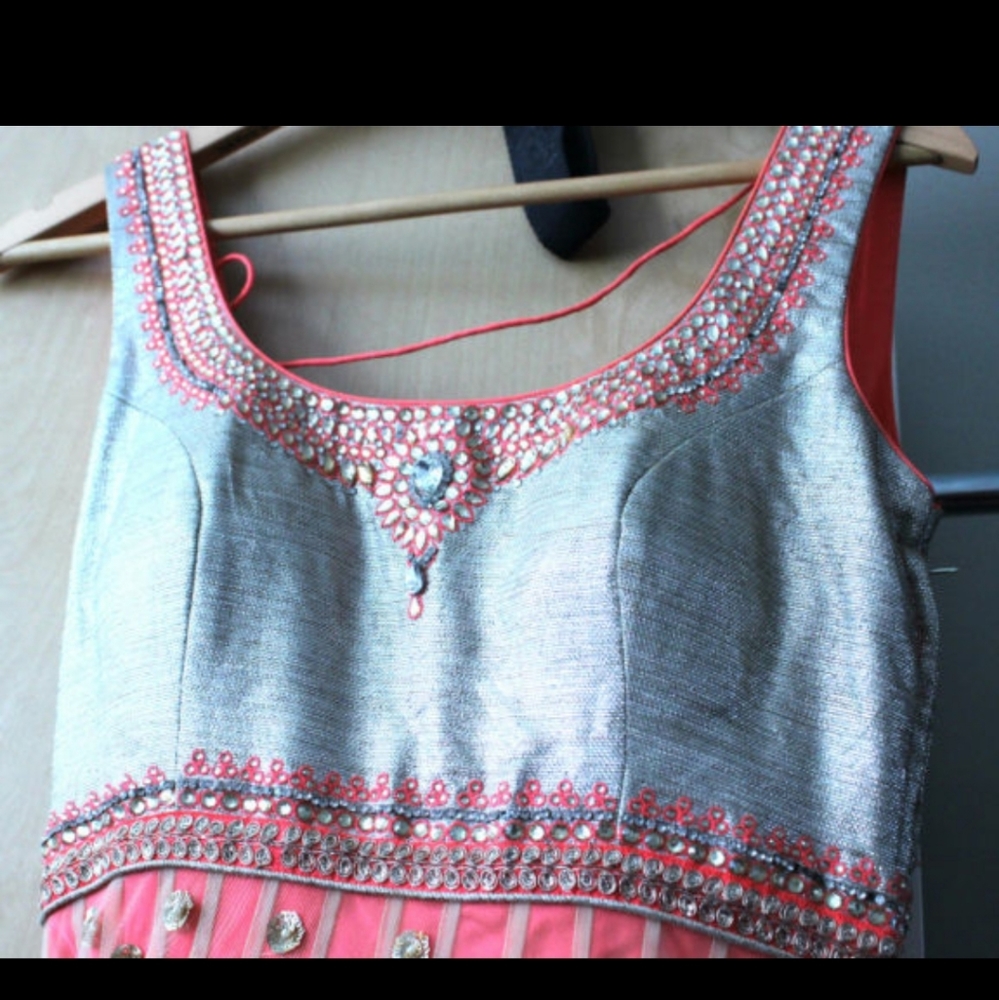Designer Anarkali Suit in Coral Colour